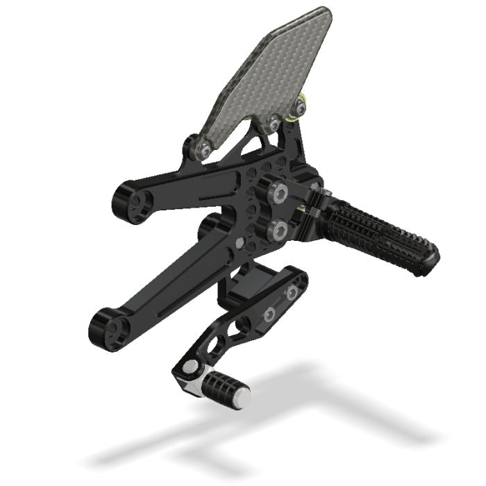 Rear Set Kit, YZF R1 07-08, Black