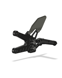 Rear Set Kit, Yam R6 06- , Black (Carbon Heel Guards)