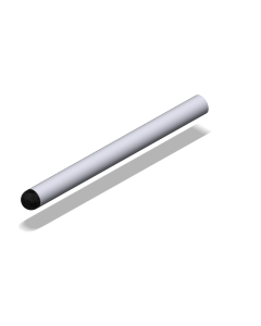 Handle Bar Tube with Outer End Cap, 245mm, Silver